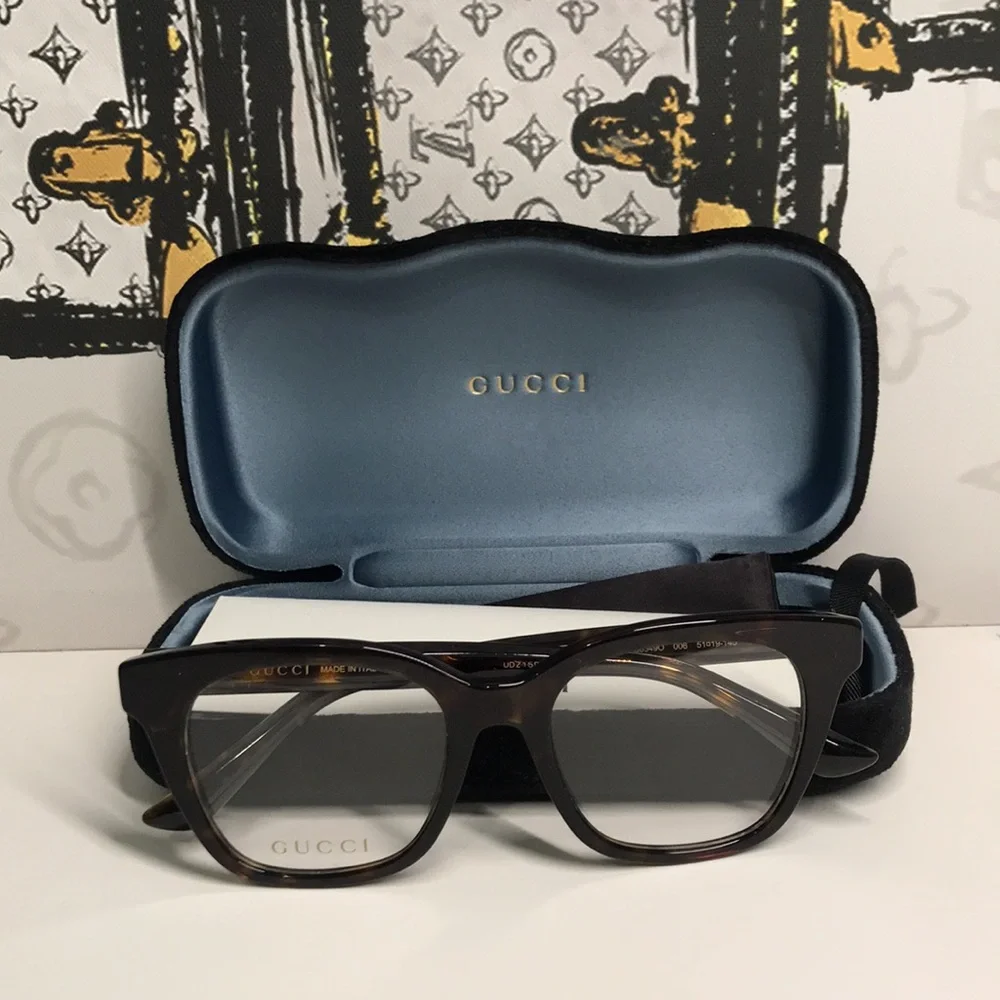 Luxury New Authentic Gucci GG0349O 006 Eyeglasses